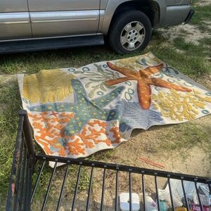 Starfish Pattern Bath Mat - Multicolor